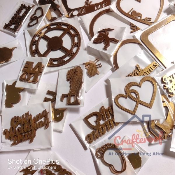 Golden Textured - Mdf Cutout 105pcs/set