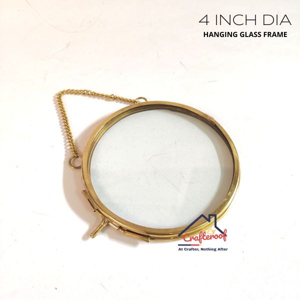 Hanging Circle Glass Frame - 4 Inch Dia