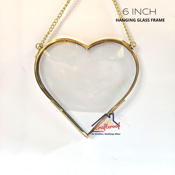 Hanging Heart Glass Frame - 6*6 Inch