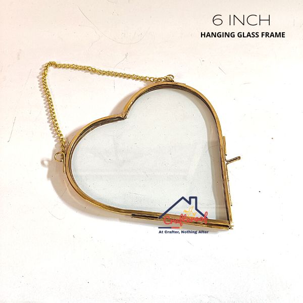 Hanging Heart Glass Frame - 6*6 Inch