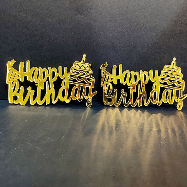 Happy Birthday Acrylic Cutout - 2pc/pack