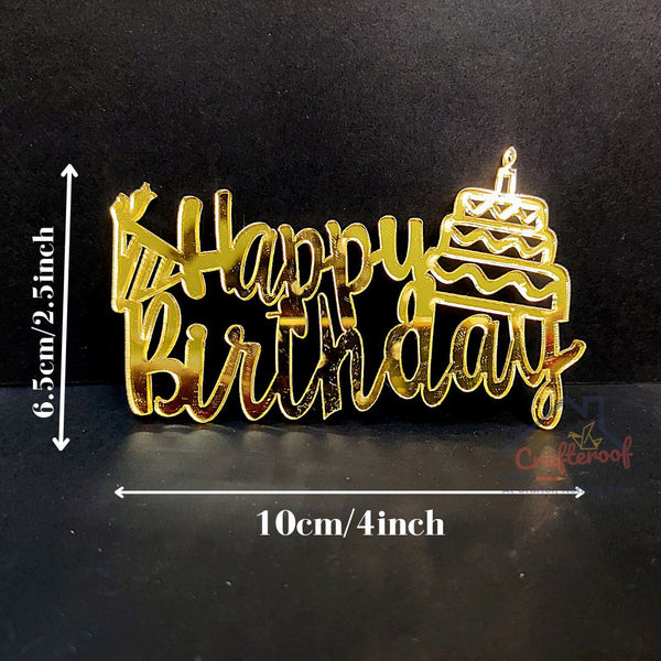 Happy Birthday Acrylic Cutout - 2pc/pack