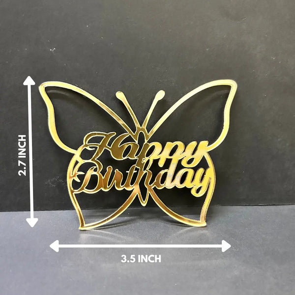 Happy Birthday Butterfly Acrylic cutout - 10pc/pack