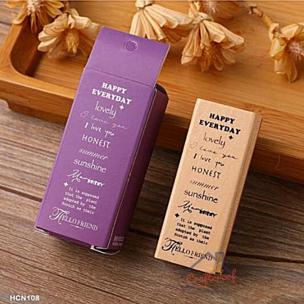 Happy Day Journal Wooden Stamp