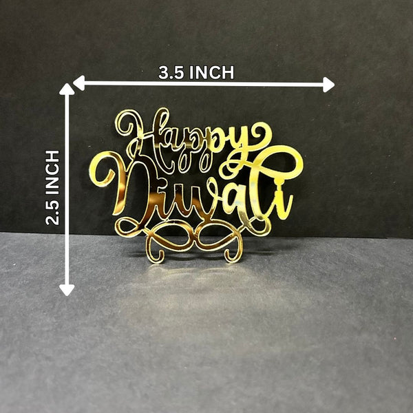 Happy Diwali #11 Golden Acrylic Cutout – 10 pcs/pack