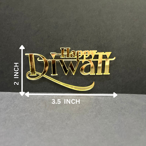 Happy Diwali #9 Golden Acrylic Cutout – 10 pcs/pack