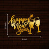 Happy New Year Golden Acrylic Cutout - 2pc/set