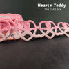 Heart Teddy Lace - Pink n Peach - Diecut Lace
