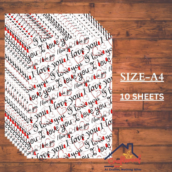 I love you - A4 Designer Sheet