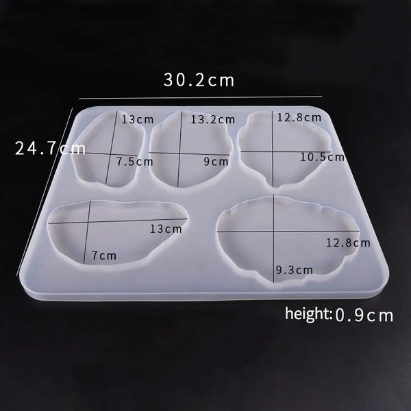 Irregular 5 Coaster Mold Set