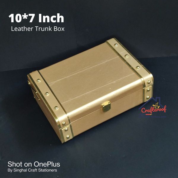 Leather Trunk Box – Golden – 10*7 inch