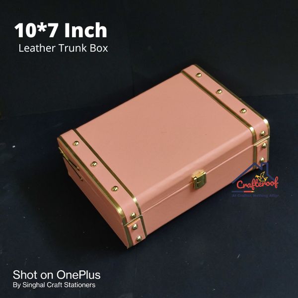 Leather Trunk Box – Peach – 10*7 inch