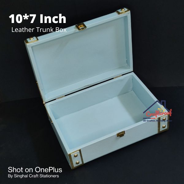 Leather Trunk Box – Sky Blue – 10*7 inch