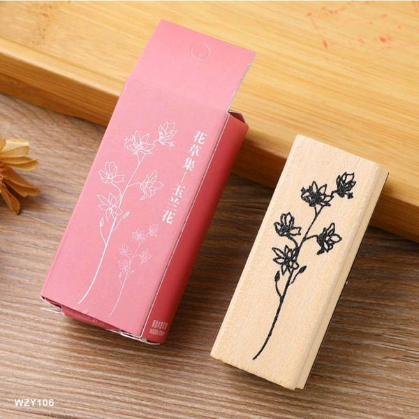 Magnolias Wooden Journal Stamp