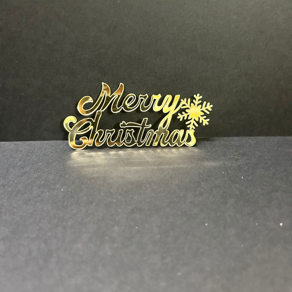 Merry Christmas #4 Golden Acrylic Cutout – 10pcs/pack