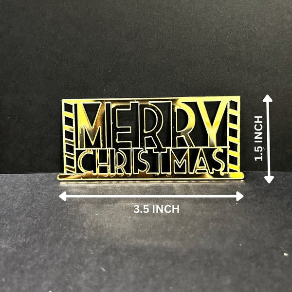 Merry Christmas #5 Golden Acrylic Cutout – 10pcs/pack