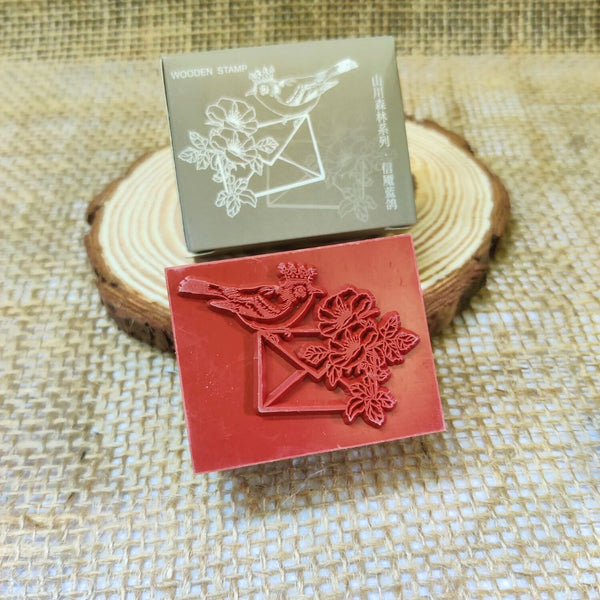 Message Pigeon Wooden Stamp