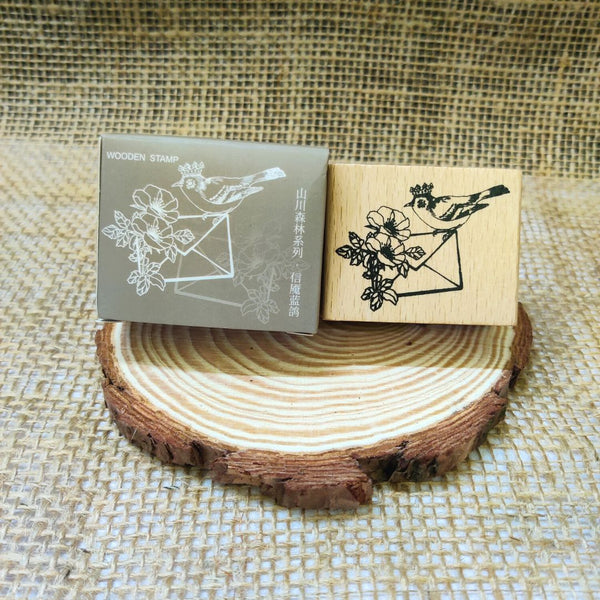 Message Pigeon Wooden Stamp