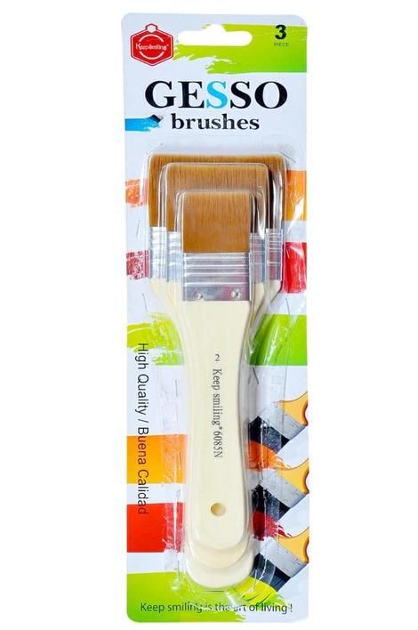 Keep Smiling Professional Gesso Brushes Flat Tip -3pcs - 2,4,6