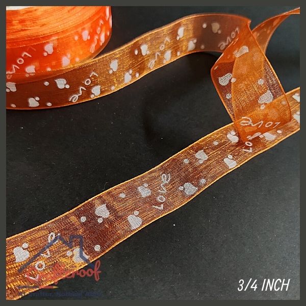 Love Organza Ribbon 3/4 inch – Orange