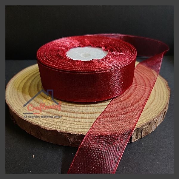 Organza Ribbon 1 inch - Maroon