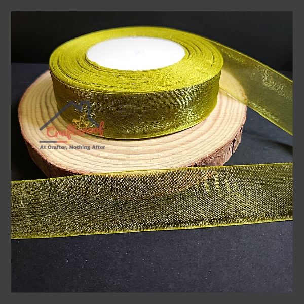 Organza Ribbon 1 inch - Olive Green