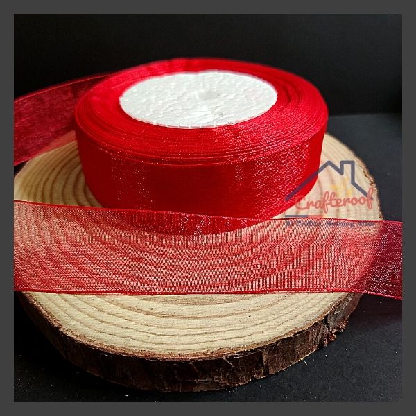 Organza Ribbon 1 inch - Red