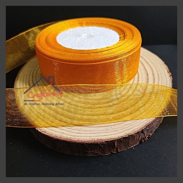 Organza Ribbon 1 inch - YELLOW