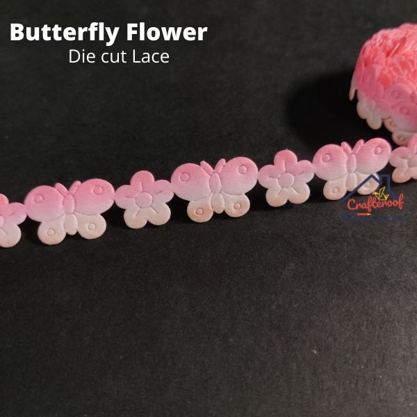 Flower n Butterfly – Pink n Peach – Diecut Lace