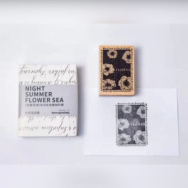 Peony Flower Love Wooden Journal Stamp