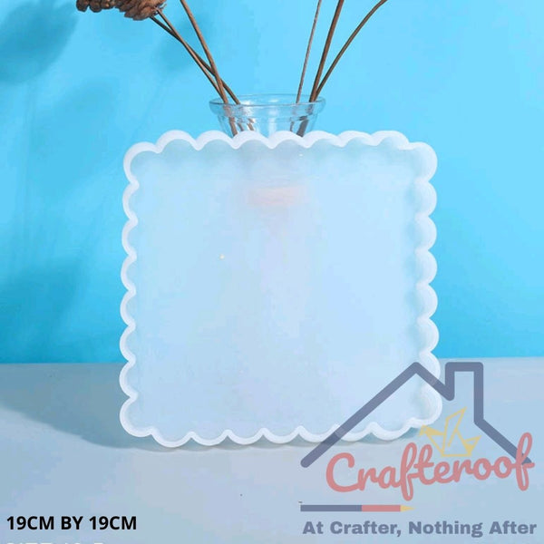 Square Scalloped Silicone Mould - 7.5 * 7.5 inch