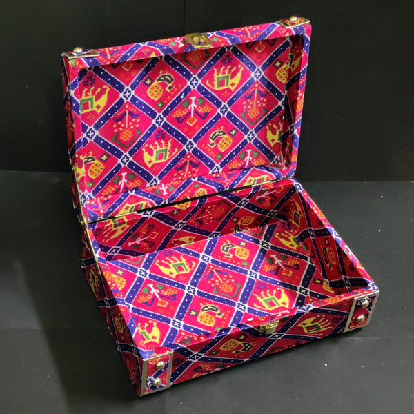 Rajasthani Print Trunk Box -10*7 inch - Pink