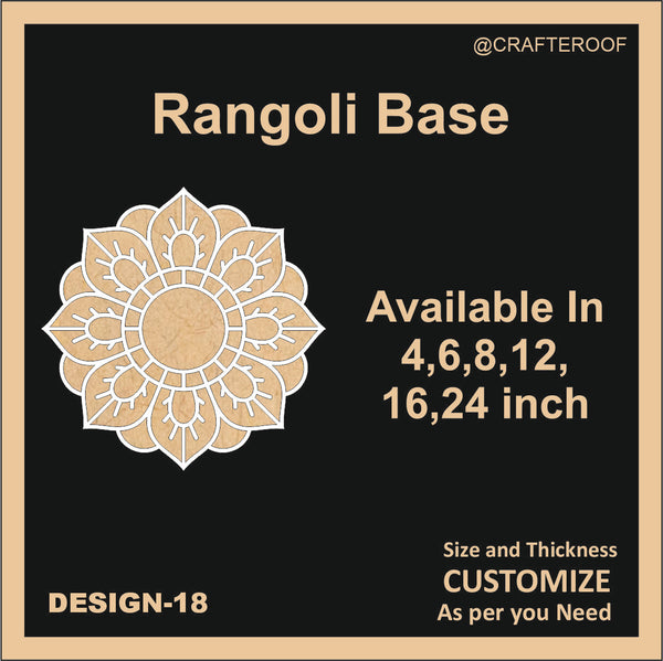 Reusable Rangoli base #18 - To fill color