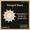 Reusable Rangoli base #25 - To fill color