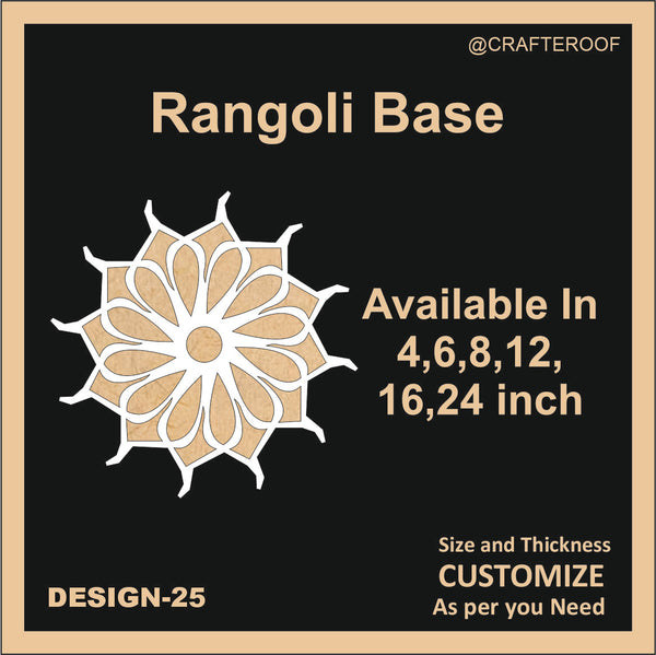 Reusable Rangoli base #25 - To fill color