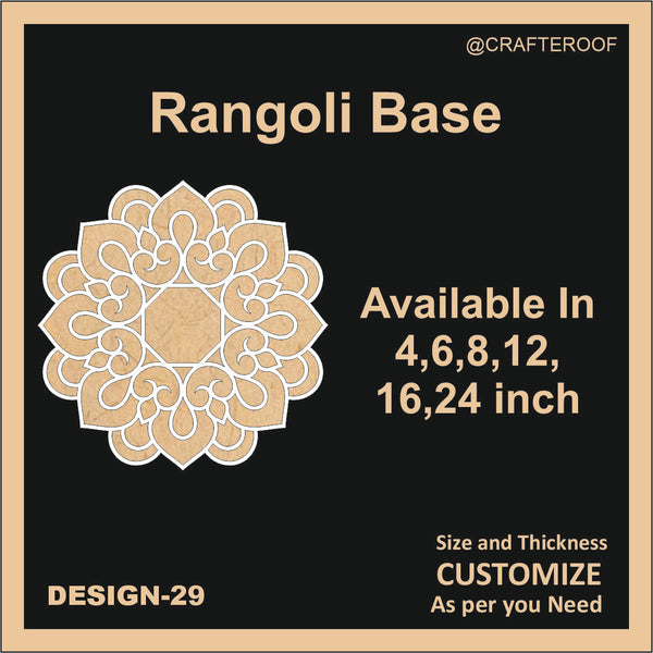 Reusable Rangoli base #29 - To fill color