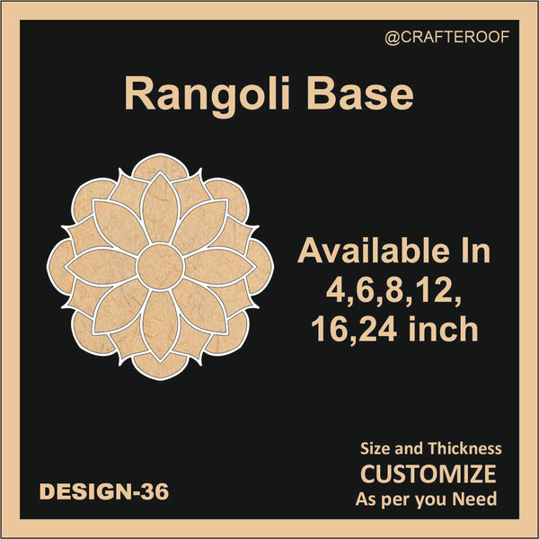Reusable Rangoli base #36 - To fill color