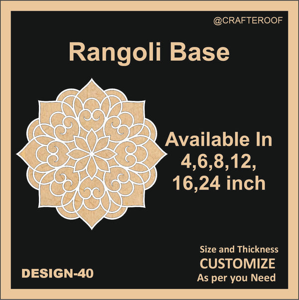 Reusable Rangoli base #40 - To fill color