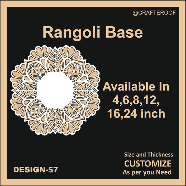 Reusable Rangoli base #57 - To fill color