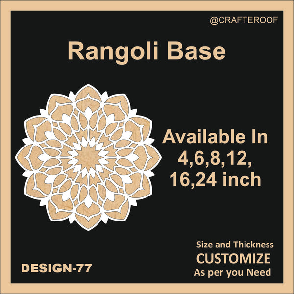 Reusable Rangoli base #77 - To fill color