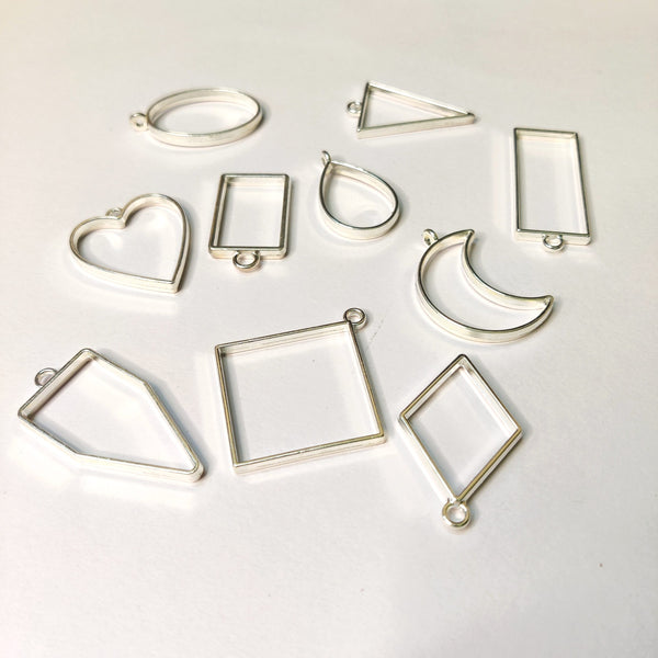 Resin Pendant Base - Silver