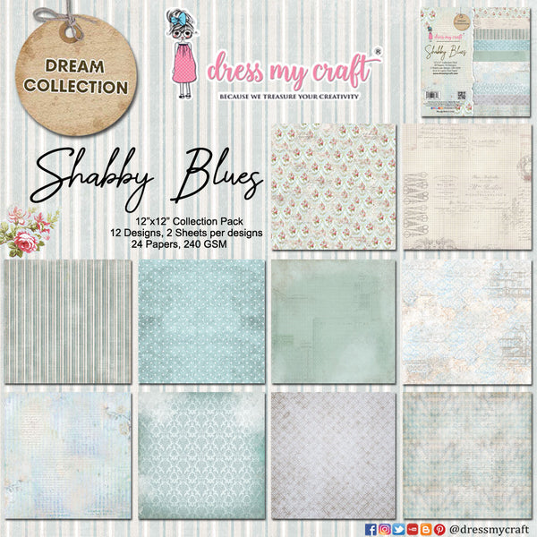 Shabby Blues - 12 x 12 Paper Pack