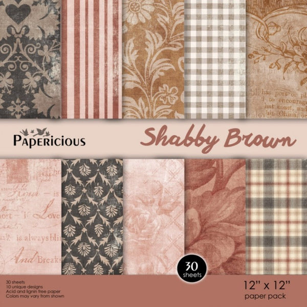 Shabby Brown Paper Pack-12*12inch