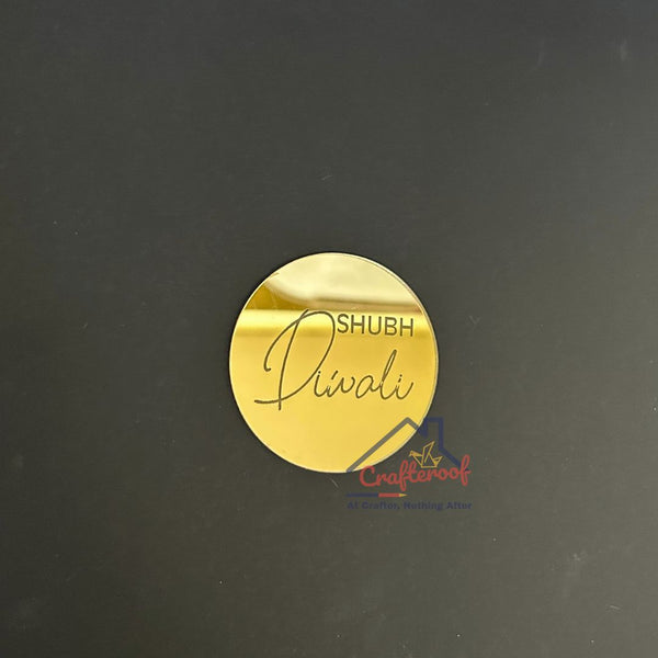 Shubh Diwali #1 Golden Acrylic Cutout – 10pcs/pack