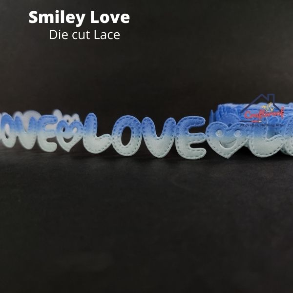Smiley Love Blue - Diecut Lace