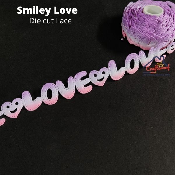 Smiley Love Purple - Diecut Lace