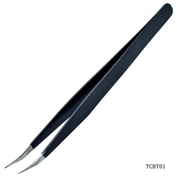 Black Curved Pointed Tweezer - Premium Quality