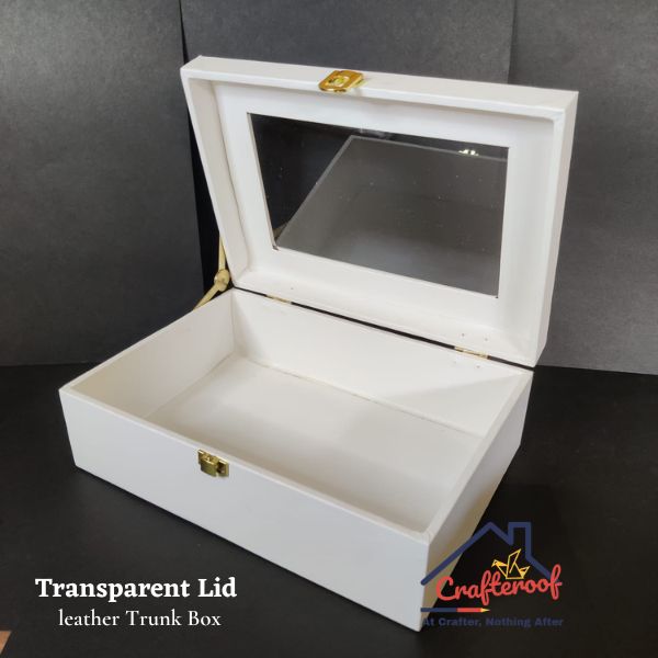 Transparent Lid Trunk Box - White