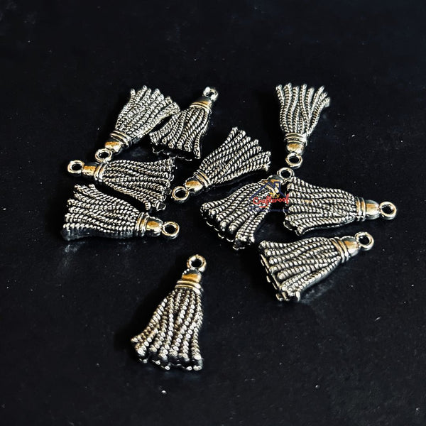 Tassels Silver Metal Charm - 10pc/pack