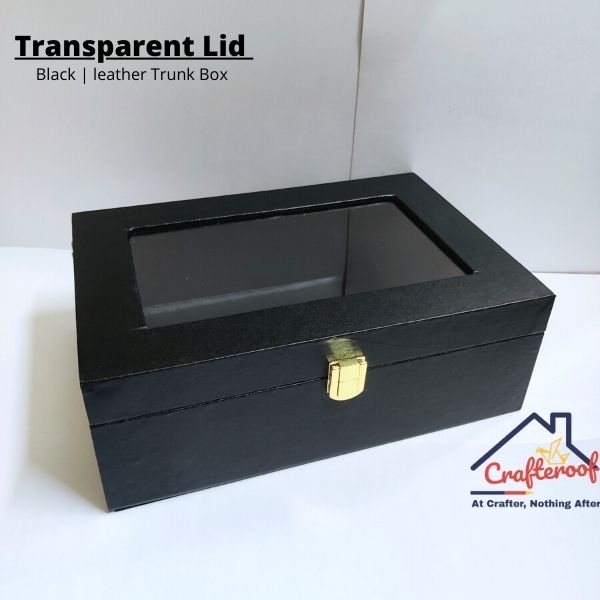 Transparent Lid Trunk Box - Black
